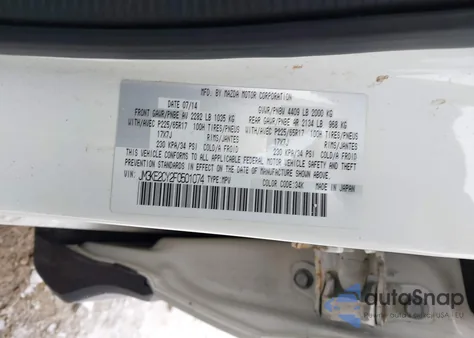 2015 Mazda Cx-5 Touring z USA, uszkodzony, nr VIN JM3KE2CY2F0501074